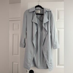 Aritzia Maximo Draped Trench Coat in Concrete